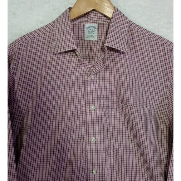Brooks Brothers Classic Mens Long Sleeve Button-up Supima Cotton Shirt Red 16-35 - Picture 2 of 11